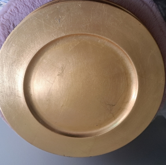 BOWRING tradition gold charger plates lacquered 13" round wedding holiday 12 - Picture 5 of 15